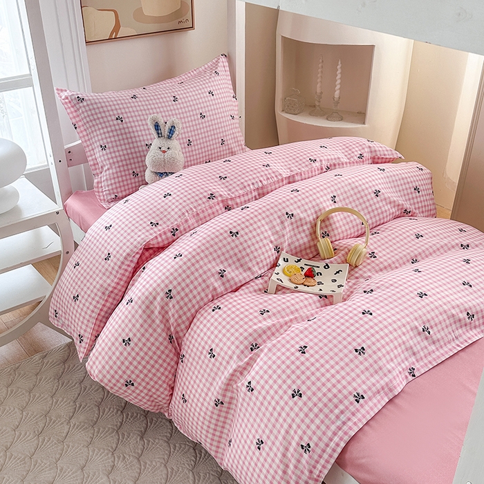 91家纺网 家纺一手货源 找家纺 南通菲度家纺 2025新款高克重芦荟棉四件套-宿舍 水墨蝶