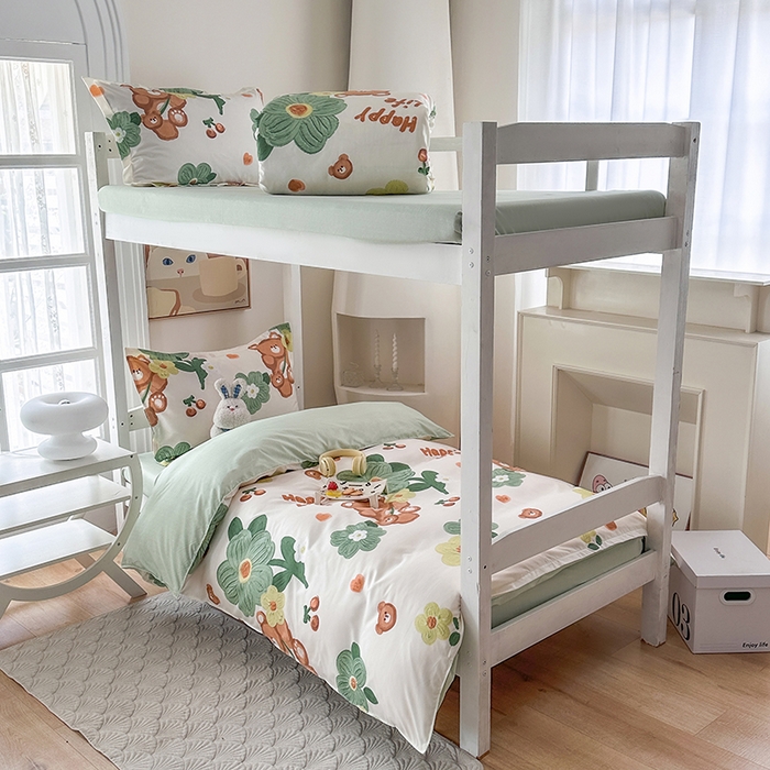 南通菲度家纺 2025新款高克重芦荟棉四件套-宿舍 夏日小熊