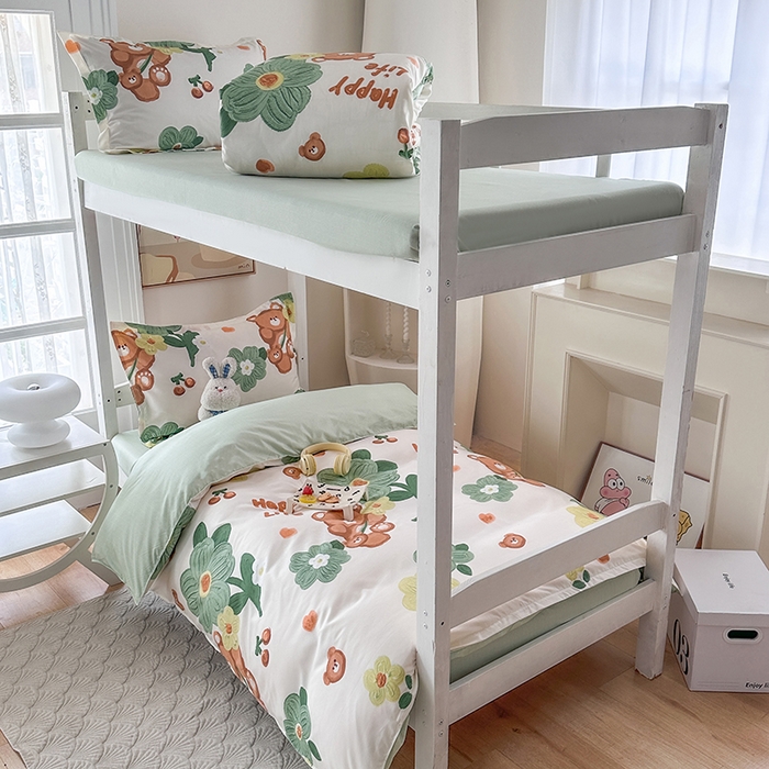 91家纺网 家纺一手货源 找家纺 南通菲度家纺 2025新款高克重芦荟棉四件套-宿舍 夏日小熊