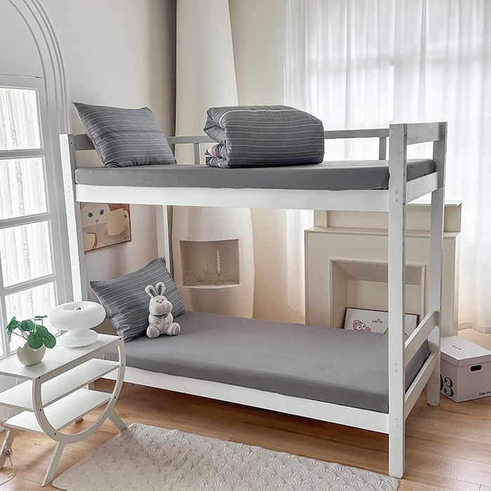 91家纺网 家纺一手货源 找家纺 南通菲度家纺 2025新款高克重芦荟棉四件套-宿舍 雅致灰