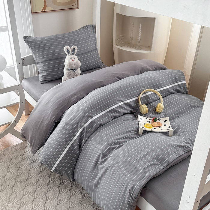 91家纺网 家纺一手货源 找家纺 南通菲度家纺 2025新款高克重芦荟棉四件套-宿舍 雅致灰