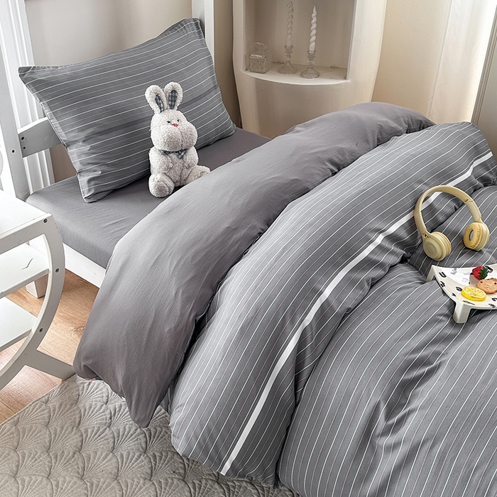 91家纺网 家纺一手货源 找家纺 南通菲度家纺 2025新款高克重芦荟棉四件套-宿舍 雅致灰