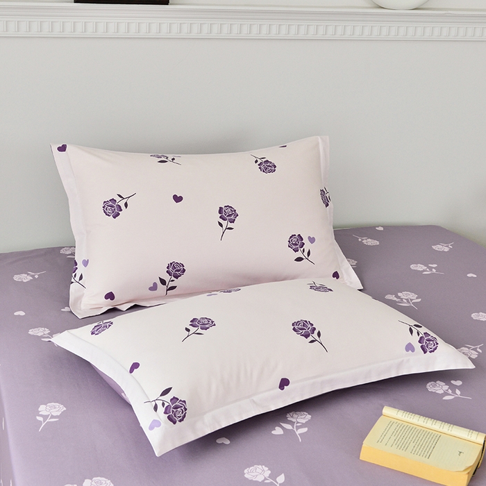 91家纺网 家纺一手货源 找家纺 登登 2024新款直播爆款清新风纯棉全棉三四件套 紫气盛开