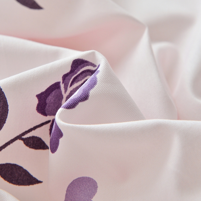 91家纺网 家纺一手货源 找家纺 登登 2024新款直播爆款清新风纯棉全棉三四件套 紫气盛开