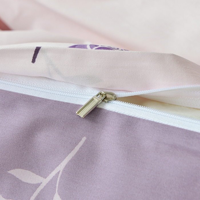 91家纺网 家纺一手货源 找家纺 登登 2024新款直播爆款清新风纯棉全棉三四件套 紫气盛开