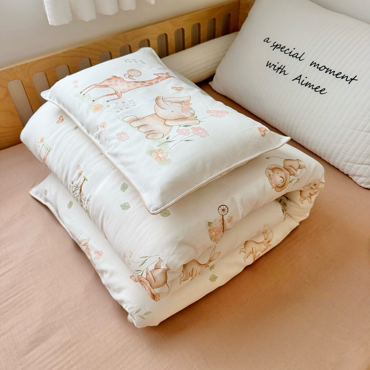 91家纺网 家纺一手货源 找家纺 （总）萌宝家纺 2025新款母婴A类全棉双层纱儿童被套纯棉纱布三件套