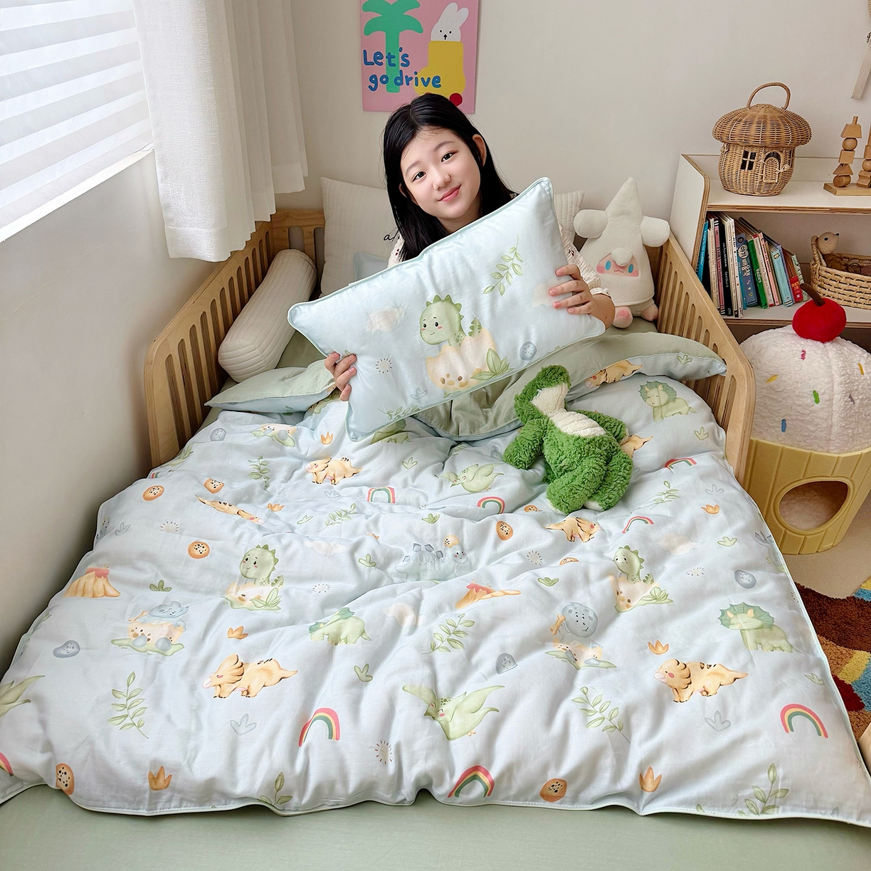 91家纺网 家纺一手货源 找家纺 （总）萌宝家纺 2025新款母婴A类全棉双层纱儿童被套纯棉纱布三件套