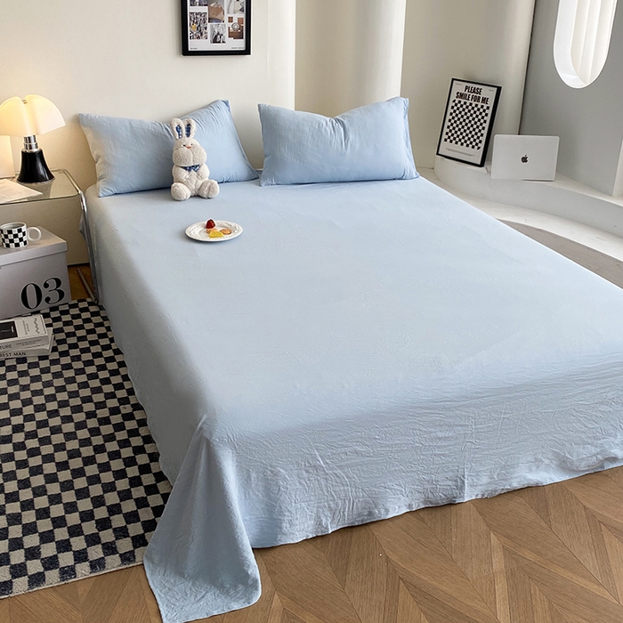 91家纺网 家纺一手货源 找家纺 （总）南通菲度家纺 2025新款超柔皱皱水洗棉纯色四件套