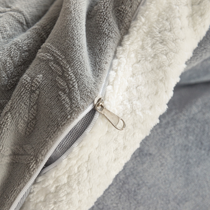 91家纺网 家纺一手货源 找家纺 眠博士 2025新款洛克款浮雕烂花牛奶绒加厚保暖四件套 洛克款-奇迹钛灰