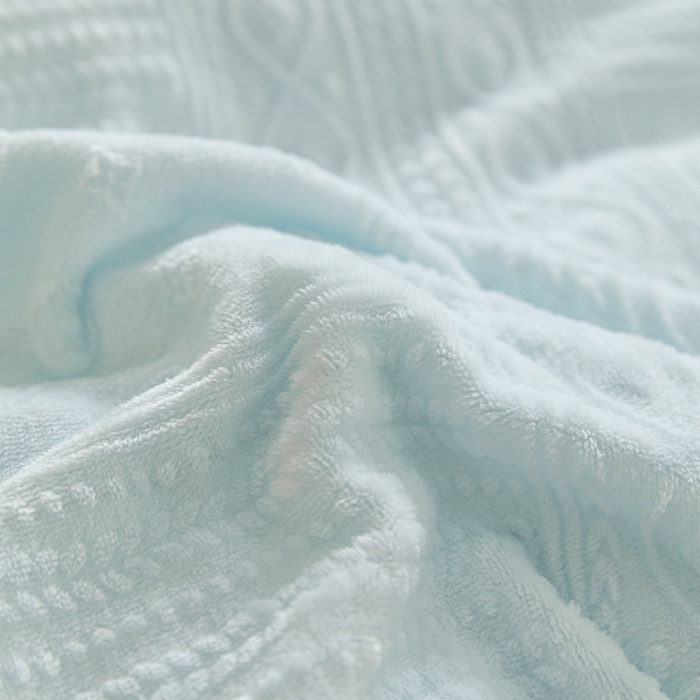 91家纺网 家纺一手货源 找家纺 眠博士 2025新款洛克款浮雕烂花牛奶绒加厚保暖四件套 洛克款-艺尚静蓝