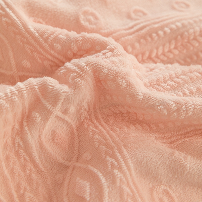 91家纺网 家纺一手货源 找家纺 眠博士 2025新款洛克款浮雕烂花牛奶绒加厚保暖四件套 洛克款-艺尚悠粉