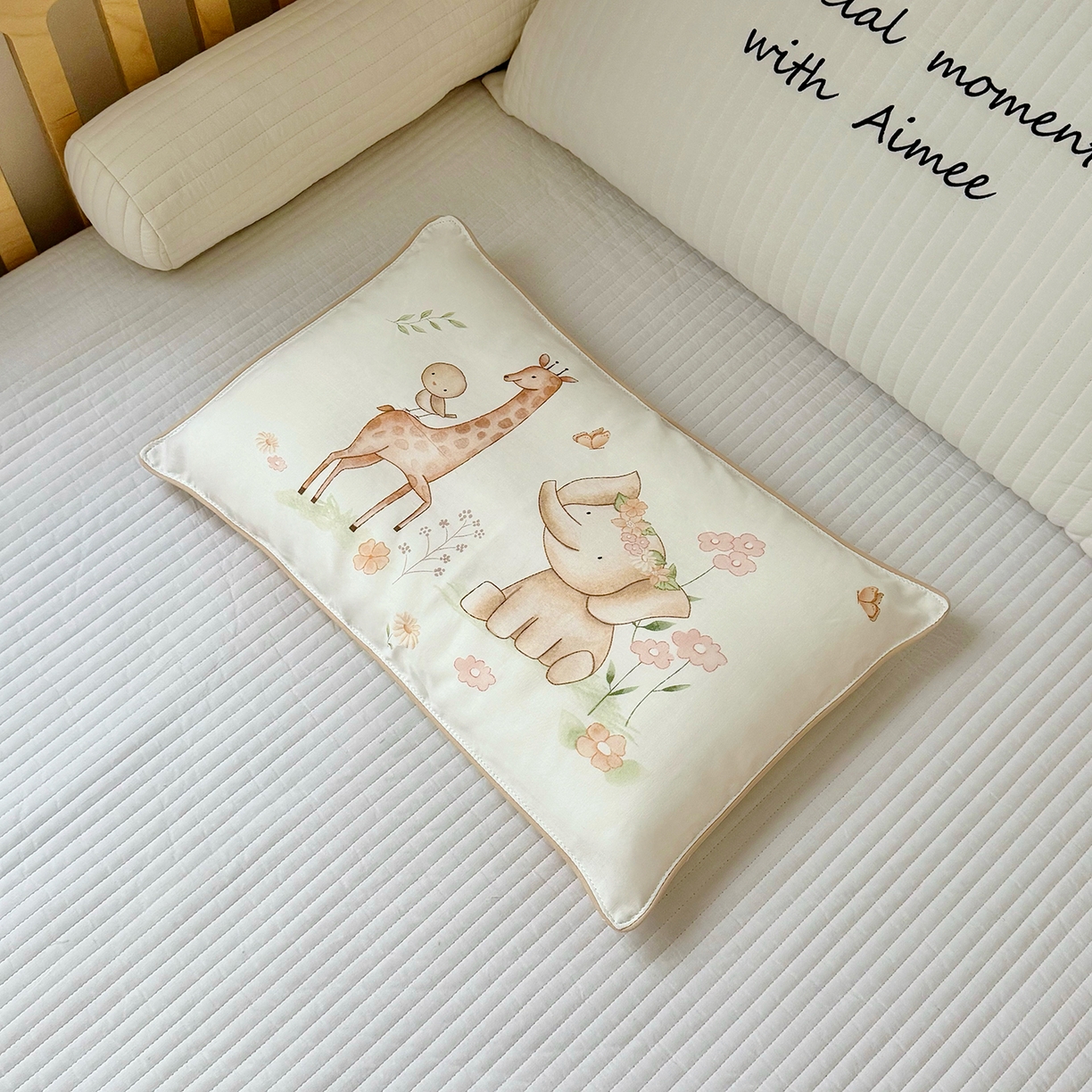 91家纺网 家纺一手货源 找家纺 （总）萌宝家纺 2025新款A类大版全棉儿童双层纱枕套纯棉宝宝纱布枕头