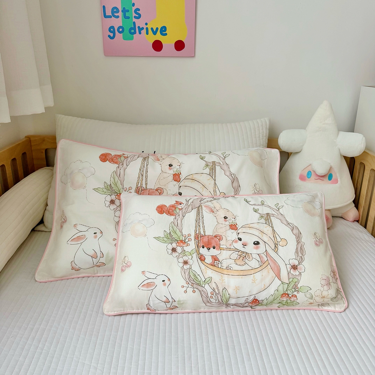 91家纺网 家纺一手货源 找家纺 （总）萌宝家纺 2025新款A类大版全棉儿童双层纱枕套纯棉宝宝纱布枕头