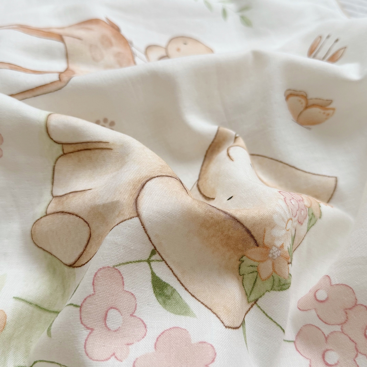 91家纺网 家纺一手货源 找家纺 萌宝家纺 2025新款A类大版全棉儿童双层纱枕套纯棉宝宝纱布枕头 动物园