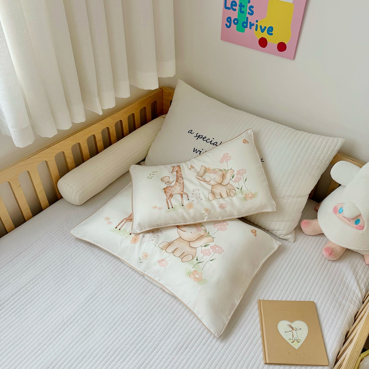 91家纺网 家纺一手货源 找家纺 萌宝家纺 2025新款A类大版全棉儿童双层纱枕套纯棉宝宝纱布枕头 动物园