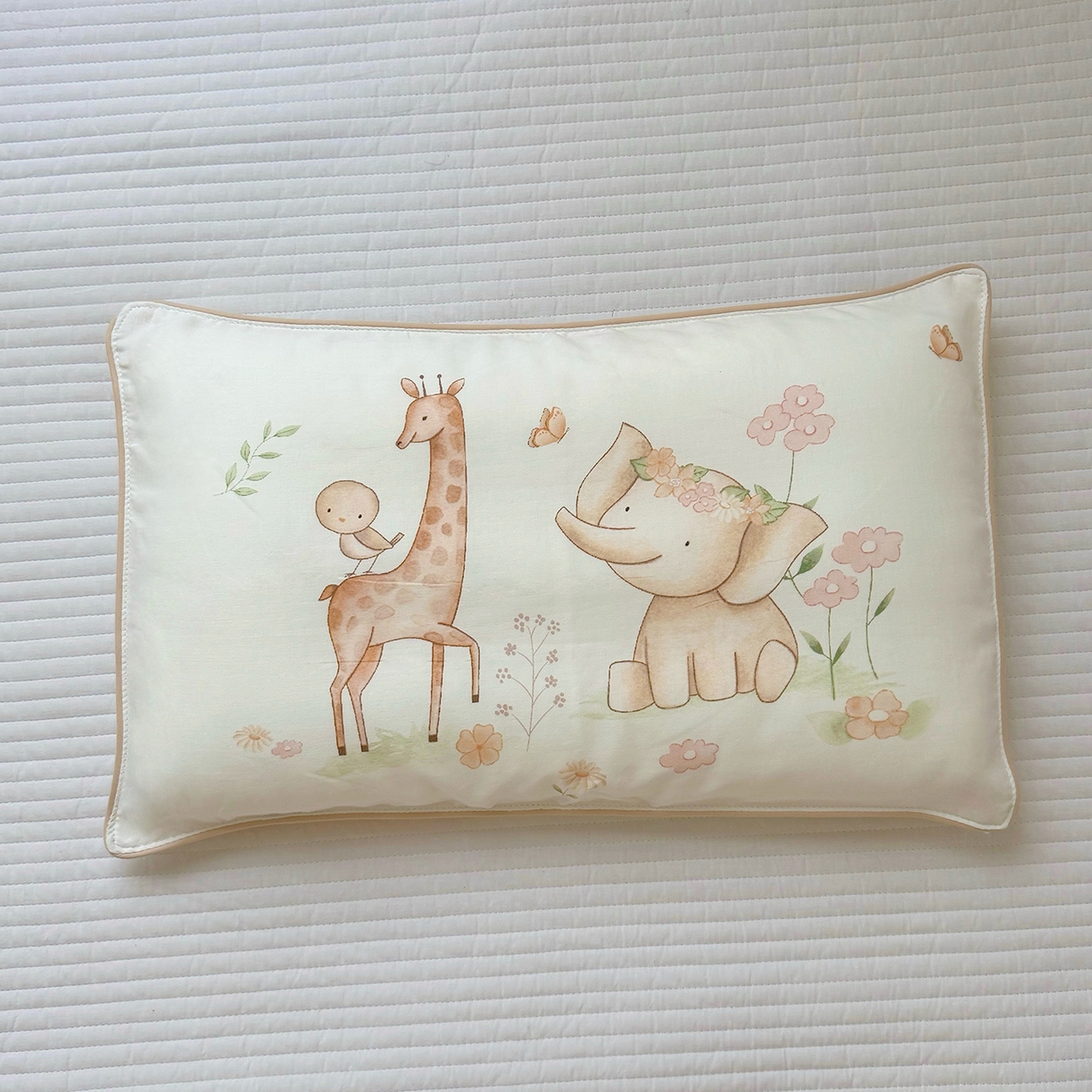 91家纺网 家纺一手货源 找家纺 萌宝家纺 2025新款A类大版全棉儿童双层纱枕套纯棉宝宝纱布枕头 动物园