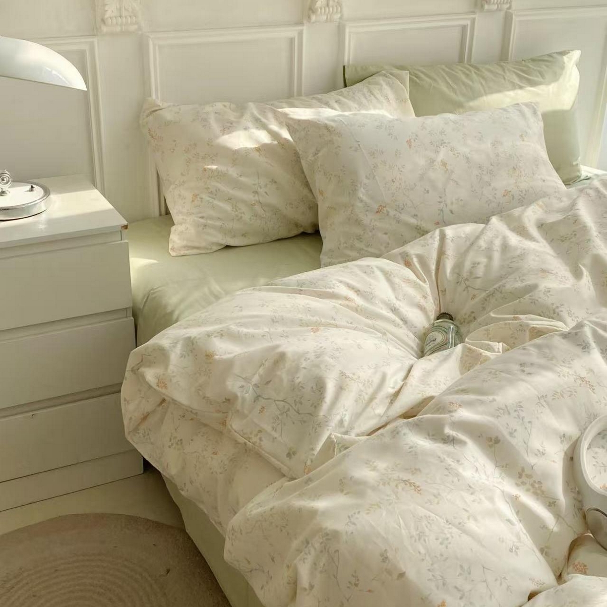 91家纺网 家纺一手货源 找家纺 （总）花海 2025年第一批小清新碎花全棉纯棉四件套40支13372ins博主风学生宿舍印花AA版纯色床单