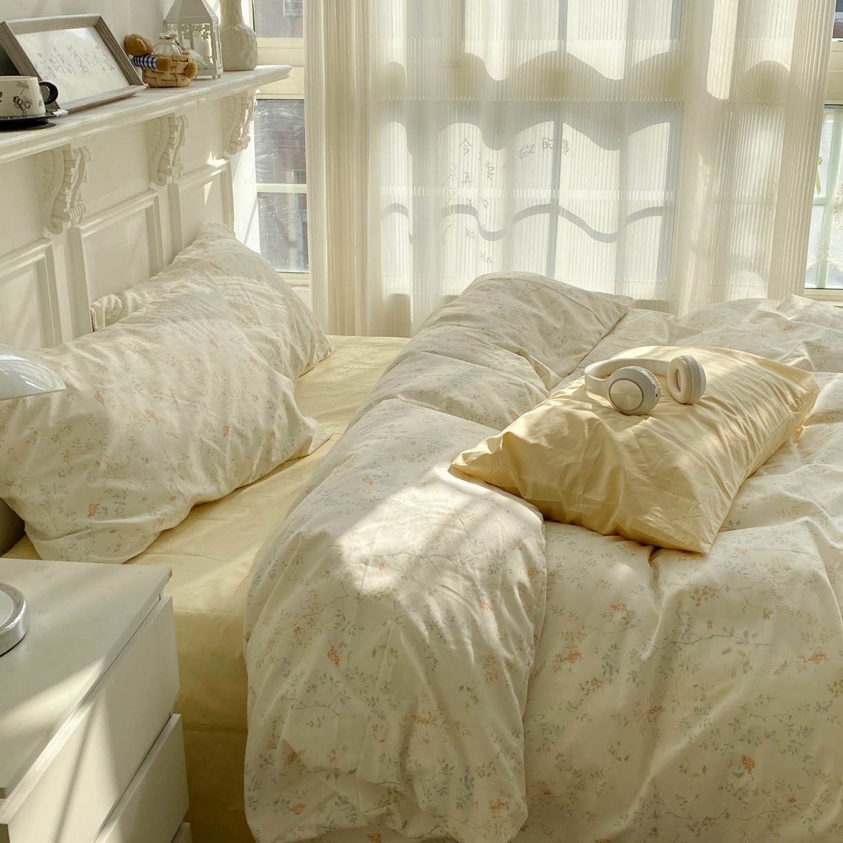 91家纺网 家纺一手货源 找家纺 （总）花海 2025年第一批小清新碎花全棉纯棉四件套40支13372ins博主风学生宿舍印花AA版纯色床单