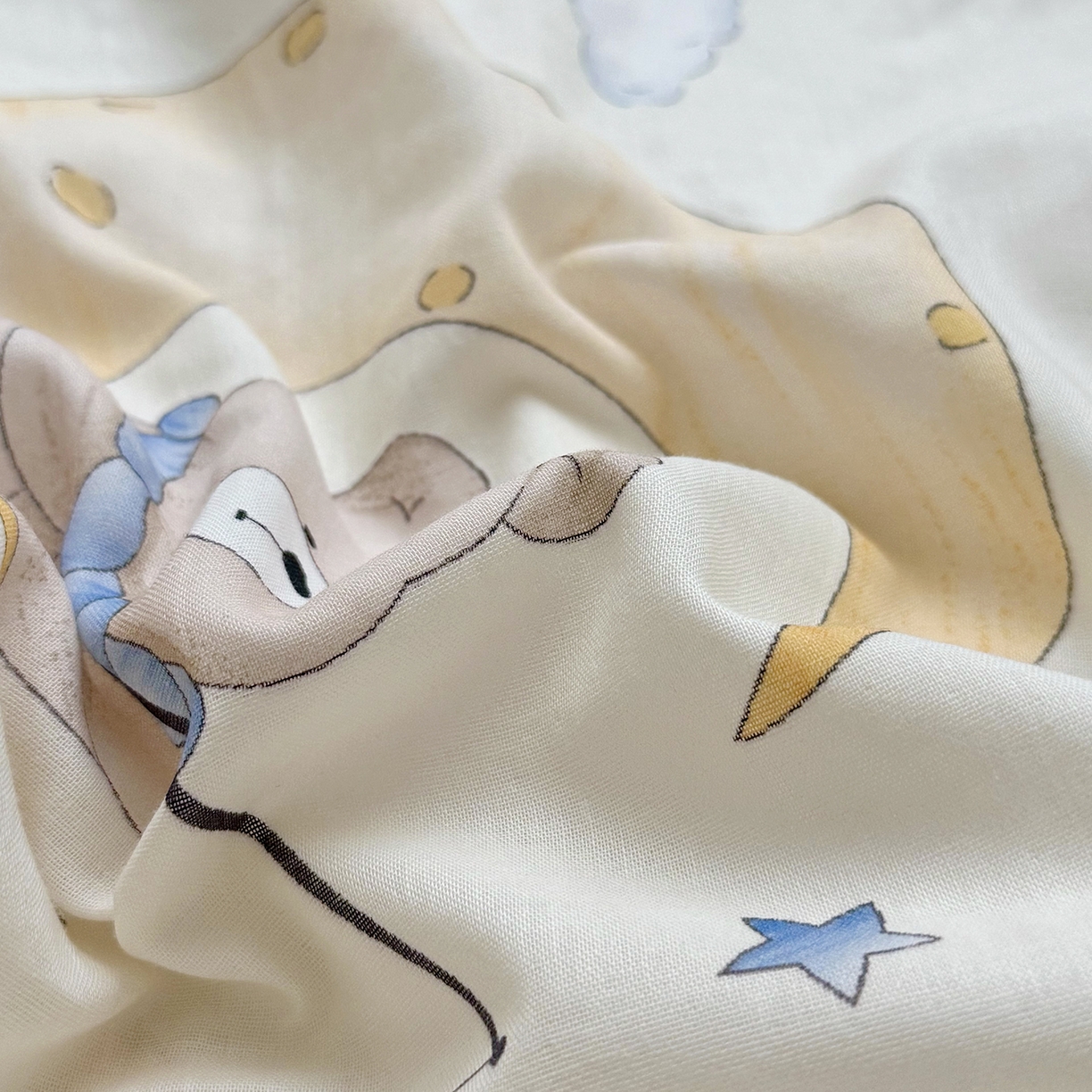 91家纺网 家纺一手货源 找家纺 萌宝家纺 2025新款A类大版全棉儿童双层纱枕套纯棉宝宝纱布枕头 晚安熊