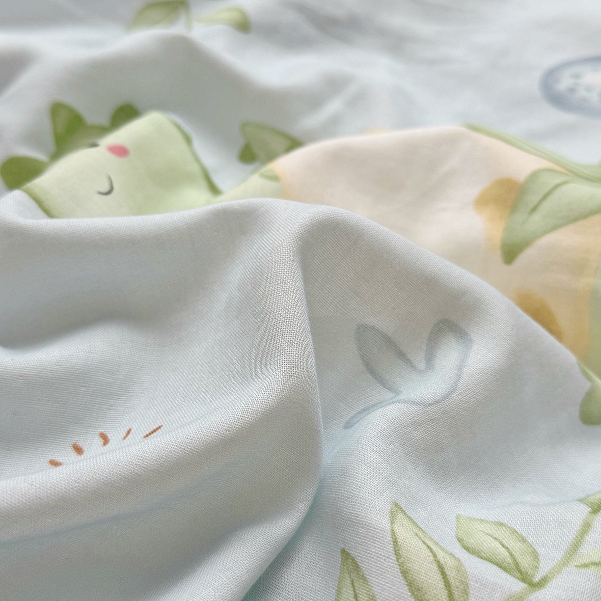 91家纺网 家纺一手货源 找家纺 萌宝家纺 2025新款A类大版全棉儿童双层纱枕套纯棉宝宝纱布枕头 小恐龙