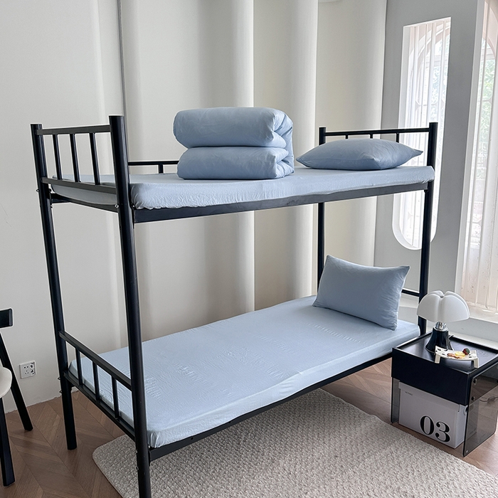 91家纺网 家纺一手货源 找家纺 （总）南通菲度家纺 2025新款超柔皱皱水洗棉学生宿舍四件套