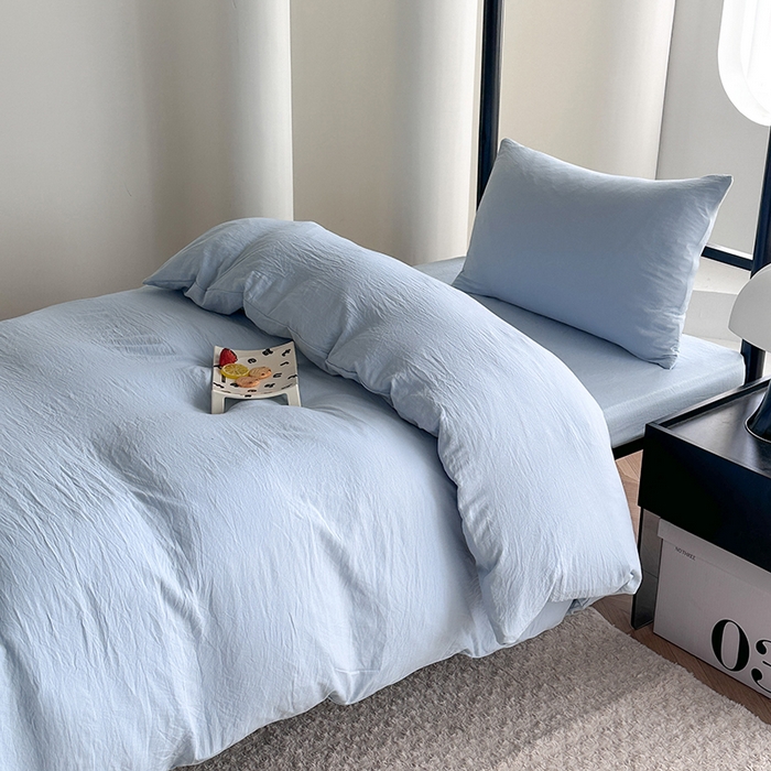 91家纺网 家纺一手货源 找家纺 （总）南通菲度家纺 2025新款超柔皱皱水洗棉学生宿舍四件套