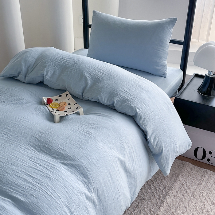 91家纺网 家纺一手货源 找家纺 （总）南通菲度家纺 2025新款超柔皱皱水洗棉学生宿舍四件套