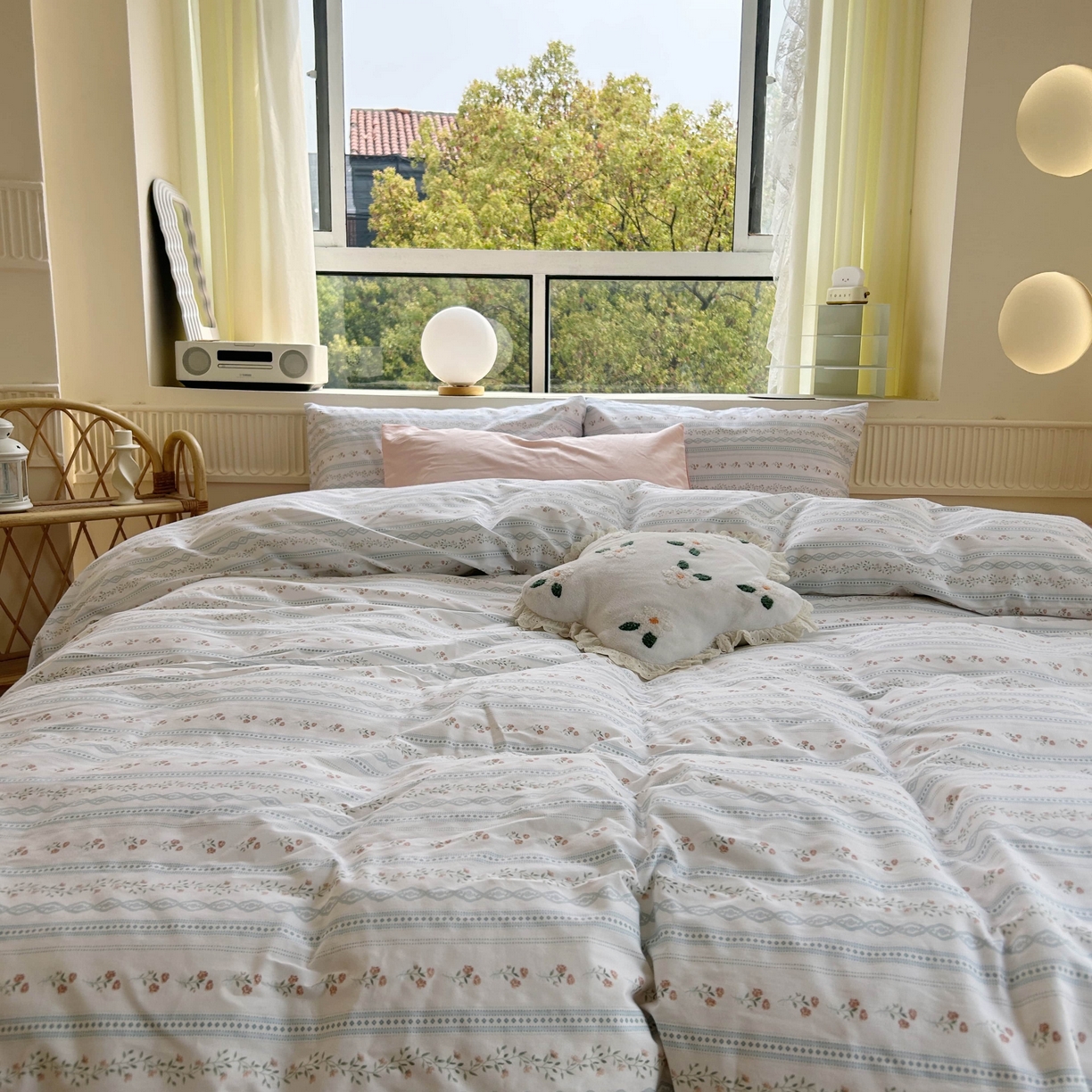 91家纺网 家纺一手货源 找家纺 花海 2025年第一批小清新碎花全棉纯棉四件套40支13372ins博主风学生宿舍印花AA版纯色床单 夏日告白（粉）