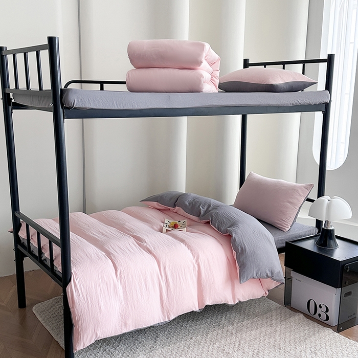 91家纺网 家纺一手货源 找家纺 （总）南通菲度家纺 2025新款超柔皱皱水洗棉学生宿舍四件套