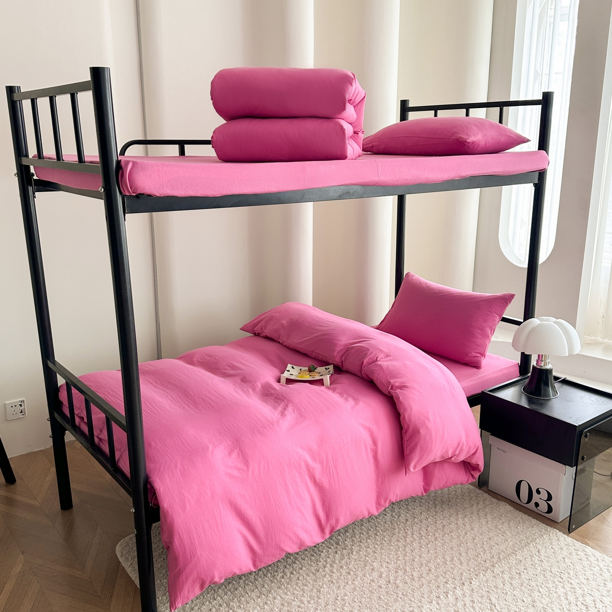 91家纺网 家纺一手货源 找家纺 （总）南通菲度家纺 2025新款超柔皱皱水洗棉学生宿舍四件套