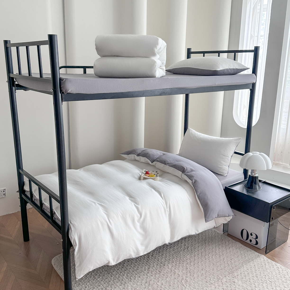 91家纺网 家纺一手货源 找家纺 （总）南通菲度家纺 2025新款超柔皱皱水洗棉学生宿舍四件套