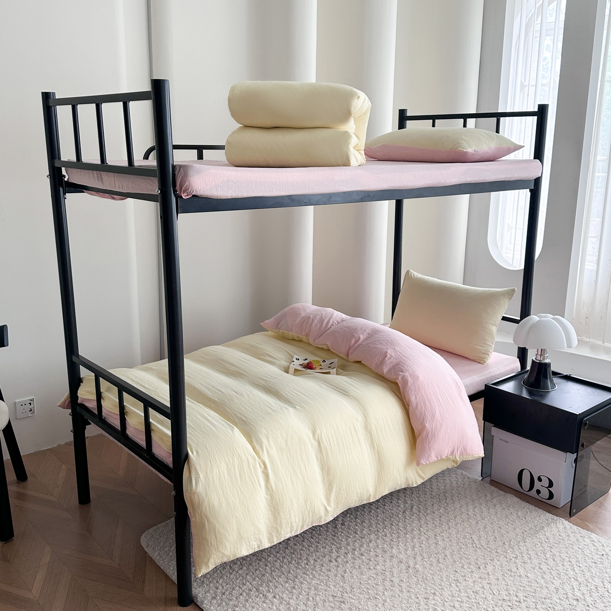 91家纺网 家纺一手货源 找家纺 （总）南通菲度家纺 2025新款超柔皱皱水洗棉学生宿舍四件套