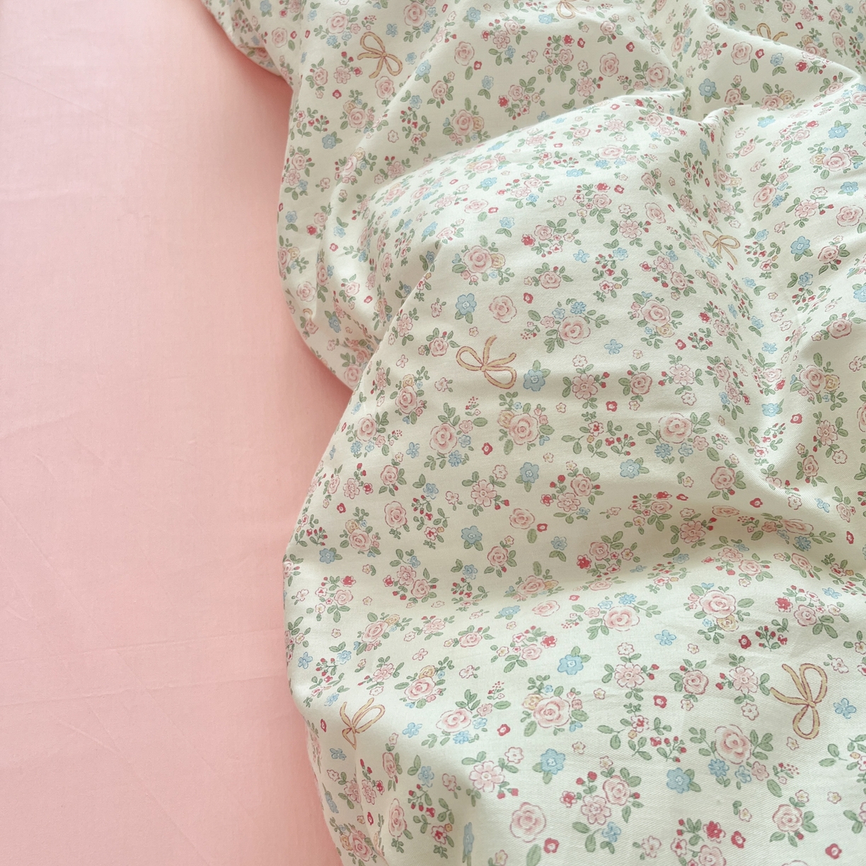 91家纺网 家纺一手货源 找家纺 （总）花海 2025年第一批小清新碎花全棉纯棉四件套40支13372ins博主风学生宿舍印花AA版纯色床单