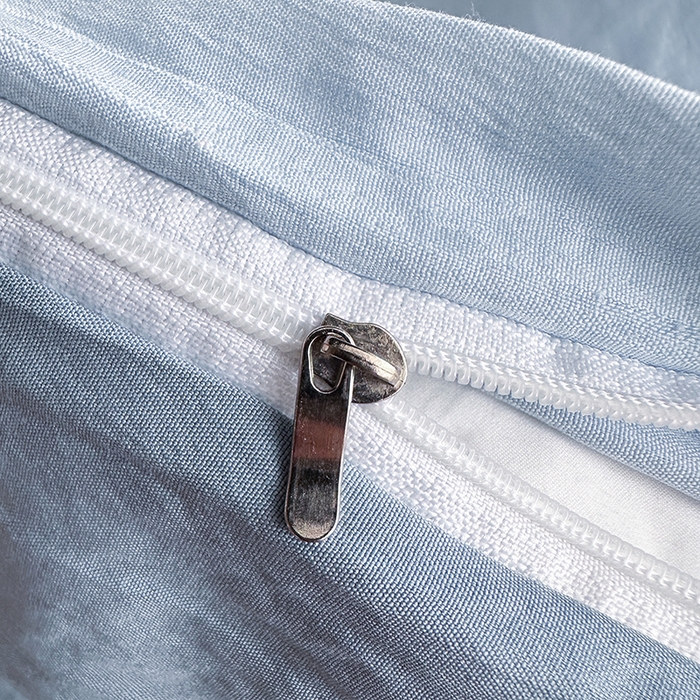 91家纺网 家纺一手货源 找家纺 南通菲度家纺 2025新款超柔皱皱水洗棉学生宿舍四件套 雾蓝月光蓝