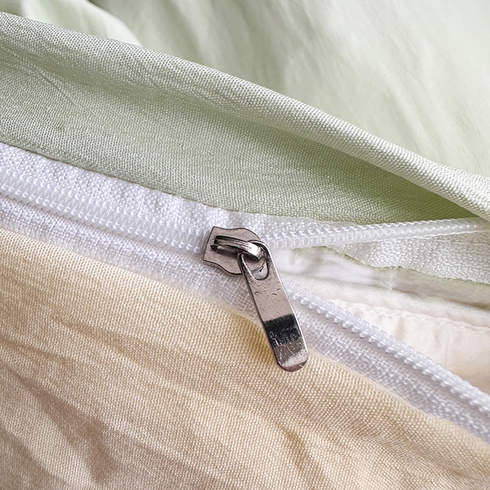 91家纺网 家纺一手货源 找家纺 南通菲度家纺 2025新款超柔皱皱水洗棉学生宿舍四件套 芝士奶绿