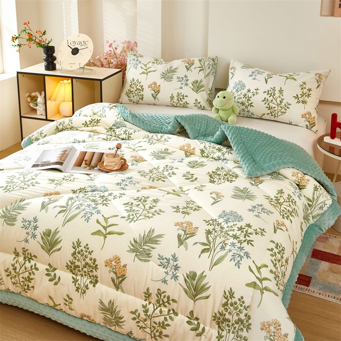 91家纺网 家纺一手货源 找家纺 黛妮雅2025新款全棉豆豆绒春秋被学生单双人被子被芯冬被（提供买家秀）幸运树