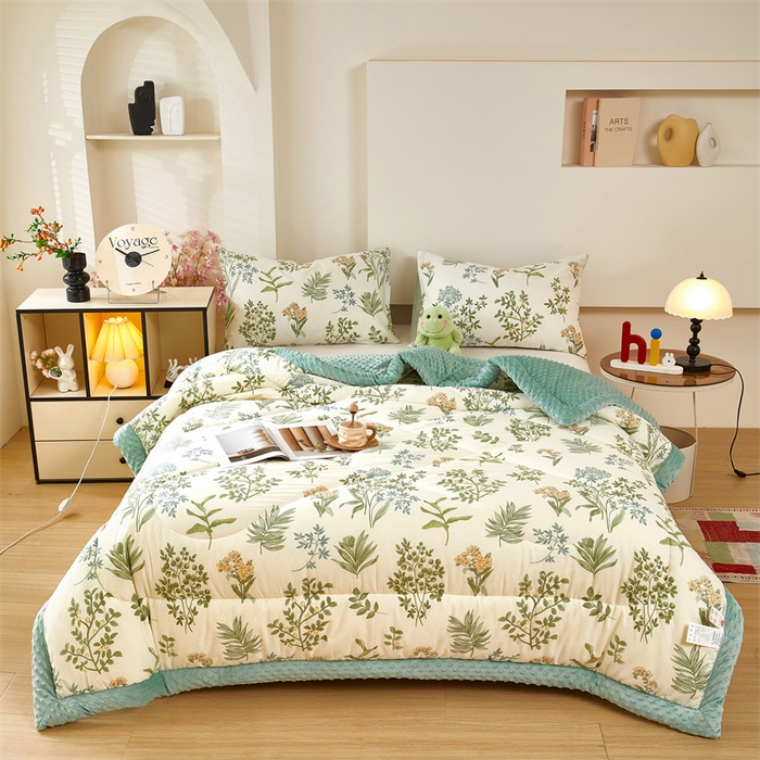 91家纺网 家纺一手货源 找家纺 黛妮雅2025新款全棉豆豆绒春秋被学生单双人被子被芯冬被（提供买家秀）幸运树