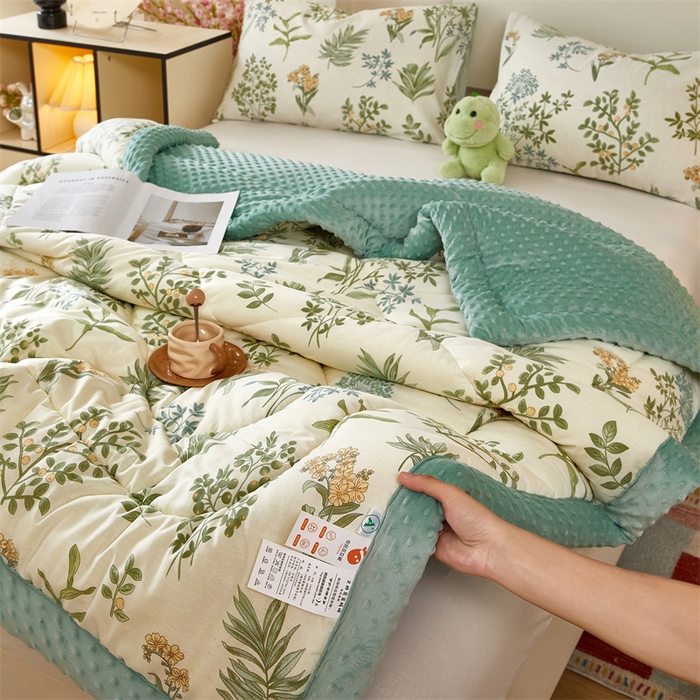 91家纺网 家纺一手货源 找家纺 黛妮雅2025新款全棉豆豆绒春秋被学生单双人被子被芯冬被（提供买家秀）幸运树
