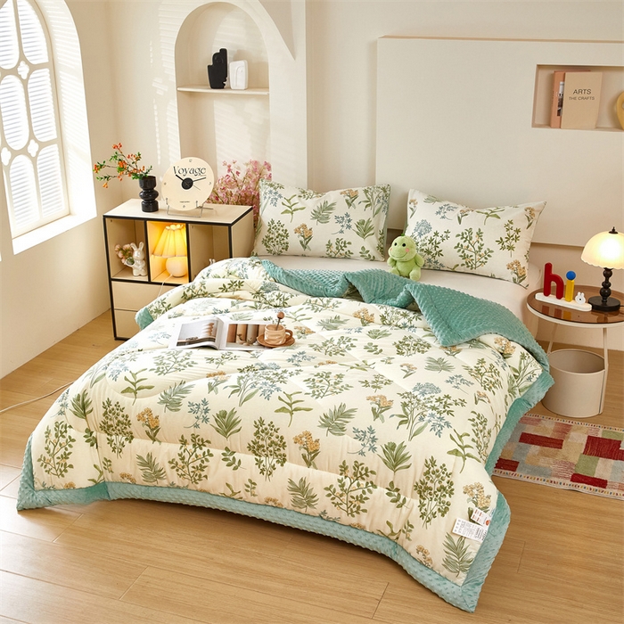 91家纺网 家纺一手货源 找家纺 黛妮雅2025新款全棉豆豆绒春秋被学生单双人被子被芯冬被（提供买家秀）幸运树