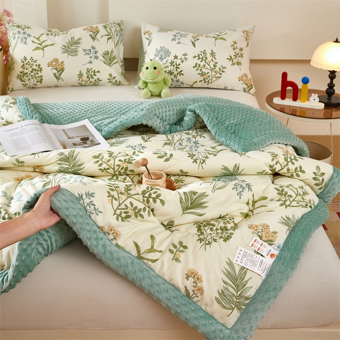 91家纺网 家纺一手货源 找家纺 黛妮雅2025新款全棉豆豆绒春秋被学生单双人被子被芯冬被（提供买家秀）幸运树