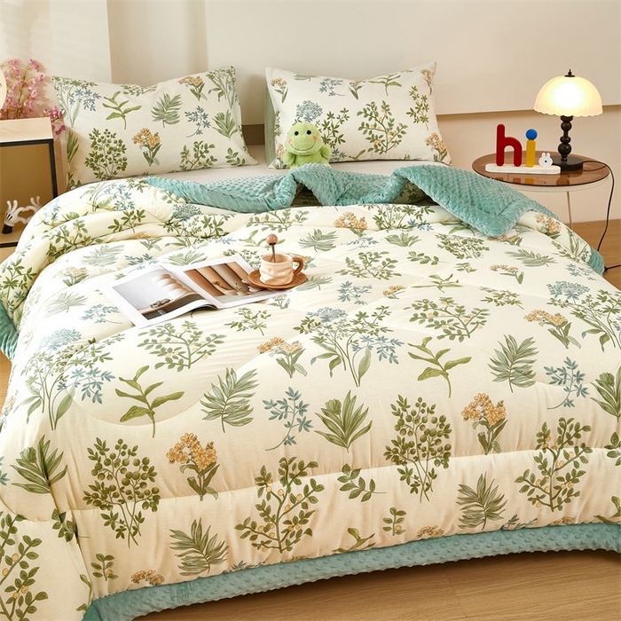 91家纺网 家纺一手货源 找家纺 黛妮雅2025新款全棉豆豆绒春秋被学生单双人被子被芯冬被（提供买家秀）幸运树