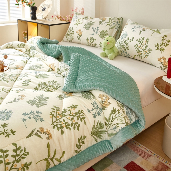 91家纺网 家纺一手货源 找家纺 黛妮雅2025新款全棉豆豆绒春秋被学生单双人被子被芯冬被（提供买家秀）幸运树