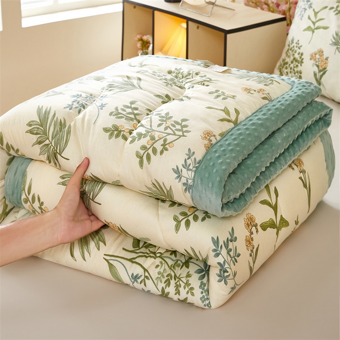 91家纺网 家纺一手货源 找家纺 黛妮雅2025新款全棉豆豆绒春秋被学生单双人被子被芯冬被（提供买家秀）幸运树