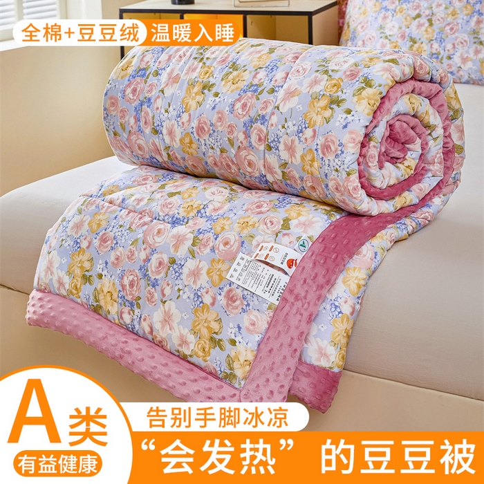 黛妮雅2025新款全棉豆豆绒春秋被学生单双人被子被芯冬被（提供买家秀）曼塔香