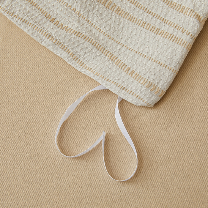 91家纺网 家纺一手货源 找家纺 莱茵家居 2025新款全棉三层纱厚织提花磨毛四件套 漫叙-卡其