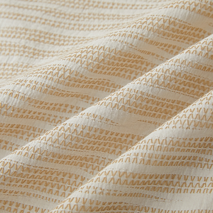 91家纺网 家纺一手货源 找家纺 莱茵家居 2025新款全棉三层纱厚织提花磨毛四件套 漫叙-卡其