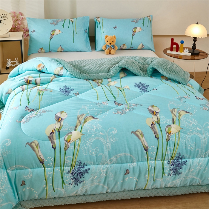 91家纺网 家纺一手货源 找家纺 黛妮雅2025新款全棉豆豆绒春秋被学生单双人被子被芯冬被（提供买家秀）梦百合