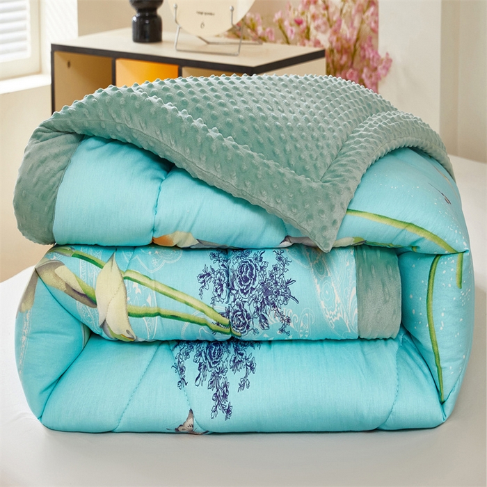 91家纺网 家纺一手货源 找家纺 黛妮雅2025新款全棉豆豆绒春秋被学生单双人被子被芯冬被（提供买家秀）梦百合