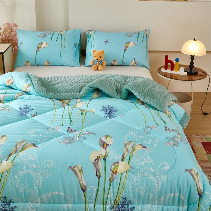 91家纺网 家纺一手货源 找家纺 黛妮雅2025新款全棉豆豆绒春秋被学生单双人被子被芯冬被（提供买家秀）梦百合