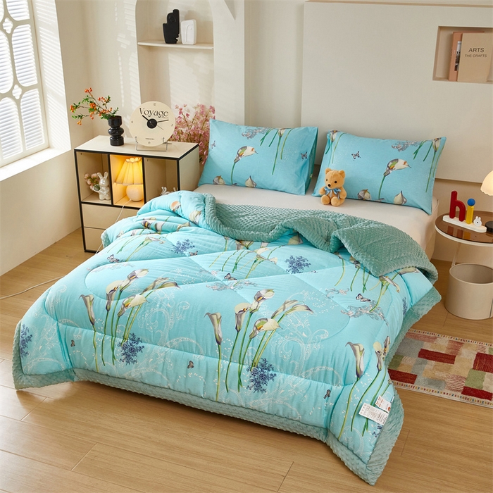 91家纺网 家纺一手货源 找家纺 黛妮雅2025新款全棉豆豆绒春秋被学生单双人被子被芯冬被（提供买家秀）梦百合